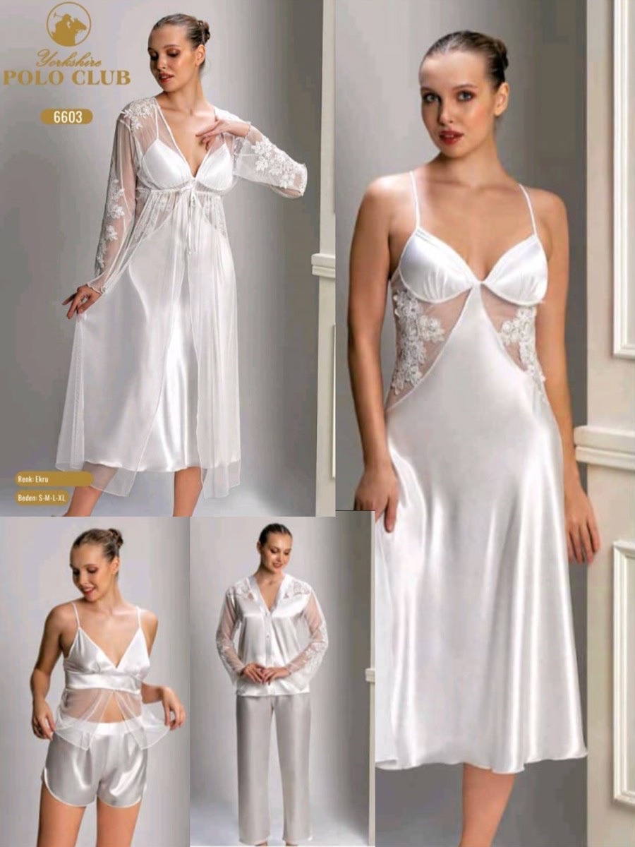 Gecelik Sabahlık DN Polo Club Saten 6'lı Set Model: 6603