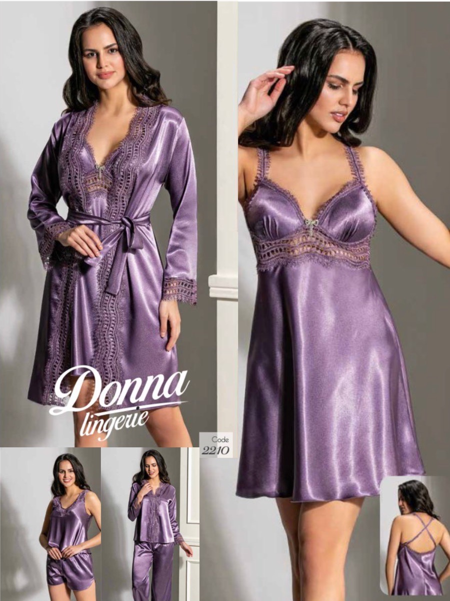 Gecelik Sabahlık Donna Saten 6'lı Set Model: 2210